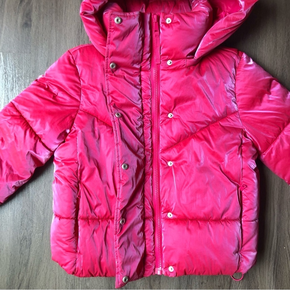 GAP Big Puff Cropped Jacket Women’s XS Neon Hot Pink Bright Statement Dopamine - Picture 3 of 12